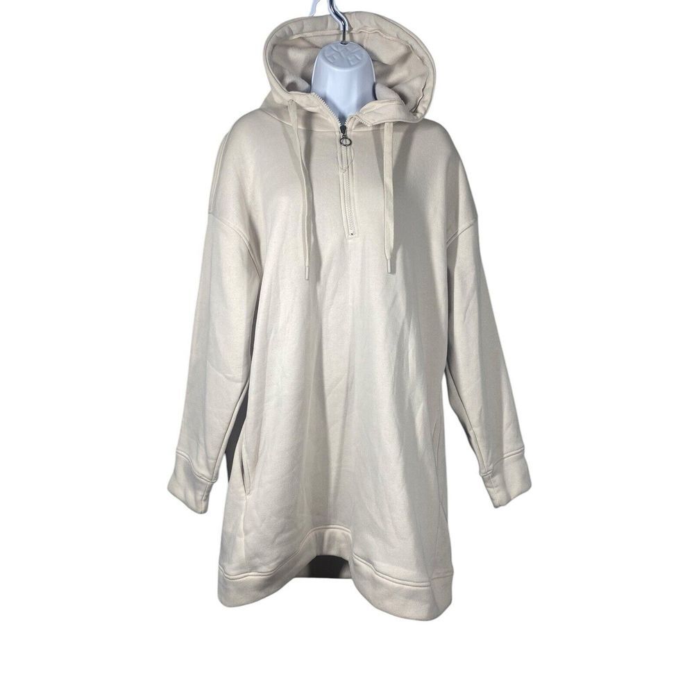 RBX Active Men's 1/4 Zip Fleece Hoodie Sweatshirt Dress with Pockets‎ Tan Size L